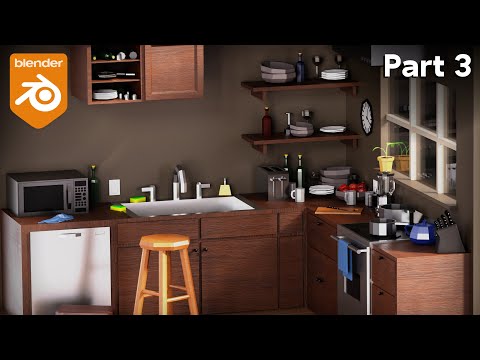 Low Poly Isometric Kitchen – Part 3 (Blender Tutorial)