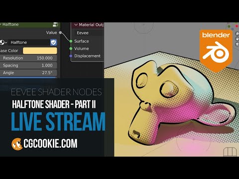 How to create a “halftone” (gradient) Blender shader Part II I CG Cookie Livestream I 2023