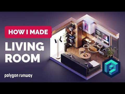 Modern Living Room in Blender – 3D Modeling Process | Polygon Runway