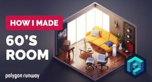 60’s Living Room in Blender 3.3 – 3D Modeling Process | Polygon Runway