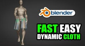 Dynamic cloth rigging and animation in Blender