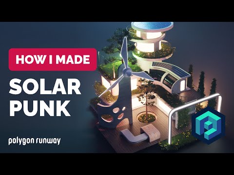 Solar Punk House in Blender 3.2 – 3D Modeling Process | Polygon Runway