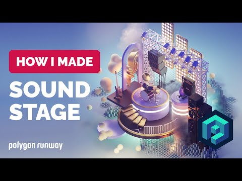 Abstract Sound Stage in Blender – 3D Modeling Process | Polygon Runway