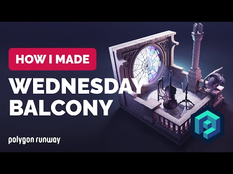 Wednesday’s Balcony in Blender 3.3 – 3D Modeling Process | Polygon Runway
