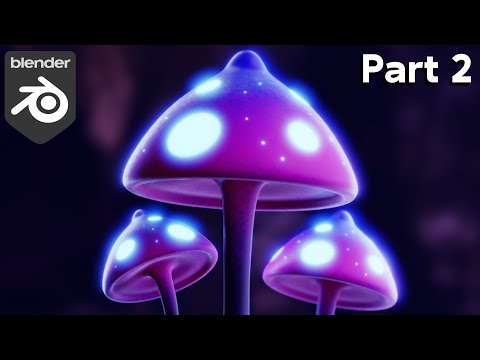 Glowing Mushrooms – Part 2 🍄 (Blender Tutorial)