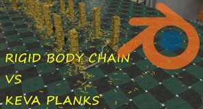 Spinning Chain Following A Path vs Keva Planks   #Blender