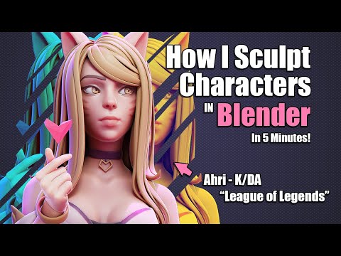 How I Sculpt Characters in 5 Minutes – Ahri from K/DA 💗 [No Retopology Needed]
