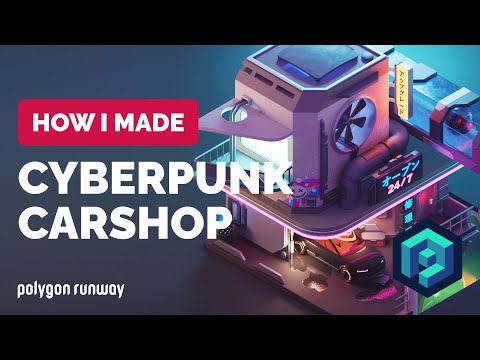 Cyberpunk Car Shop in Blender 2.93 – 3D Modeling Process | Polygon Runway