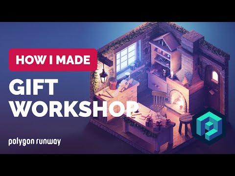 Cozy Gift Workshop in Blender – 3D Modeling Process | Polygon Runway