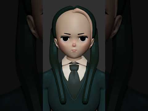 Wednesday Addams as a 3D Anime Character