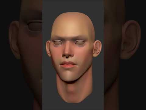ZBrush Digital Sculpting a Head (1 Minute = 1 Hour)