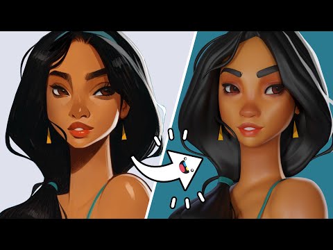 3D Character Time-lapse – Princess Jasmine 💎🧞🐯