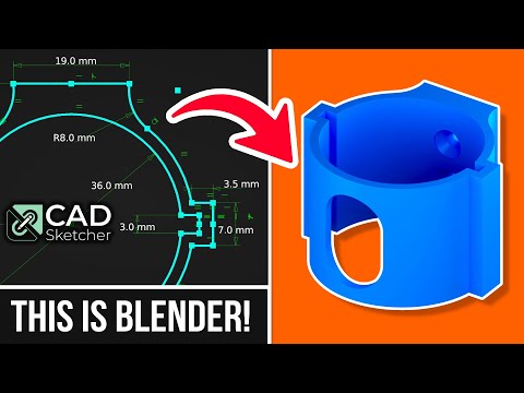 CAD Modeling In Blender 3.5 | CAD Sketcher Vacuum Clip