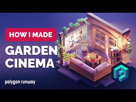 Garden Cinema in Blender – 3D Modeling Process | Polygon Runway