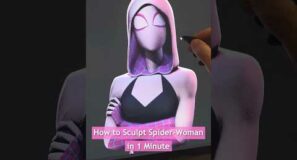 How to Sculpt Spider-Woman in 1 Minute #shorts #blender #art #sculpture