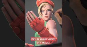 How to Sculpt Cammy in 1 Minute #streetfighter #blender #shorts #sculpture