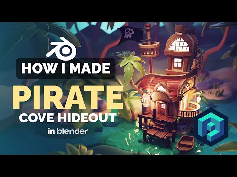 Stylized Pirate Cove in Blender – 3D Modeling Process | Polygon Runway