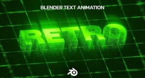 Tutorial : Retrowave Futuristic Text Effect in Blender & Eevee