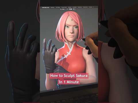 How to Sculpt Sakura in 1 Minute #naruto #sakura #sculpture #shorts