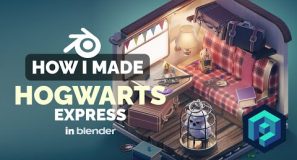Hogwarts Express Train in Blender – 3D Modeling Process | Polygon Runway