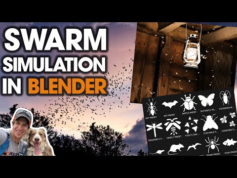 SWARMS in Blender with GeoSwarm! (Easy Bug/Bird Simulation!)