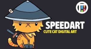 Cute Cat Avatar – Digital Art Speedart