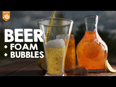 Make bear with foam and bubbles using blender
