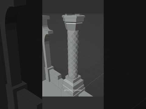 Stylized column 3D modeling in Blender #3dillustration #blender3d #lowpolygon #3dmodeling #b3d