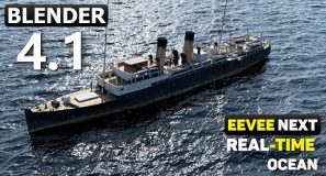 Eevee Next: Real-Time Large Scale Ocean Simulation
