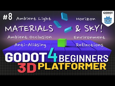 Godot 4 3D Platformer Lesson #8: Adding Materials & Sky Environment