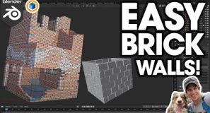 Easy BRICK AND BLOCK WALLS with Trowel for Blender!