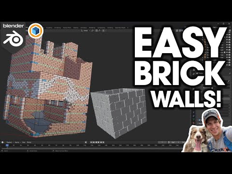 Easy BRICK AND BLOCK WALLS with Trowel for Blender!