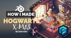 X-Mas at Hogwarts in Blender – 3D Modeling Process | Polygon Runway