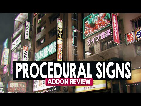 BLENDER procedural signs addon review and how to use