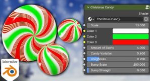 Procedural Christmas Candy Material 🍬 (Blender Tutorial)