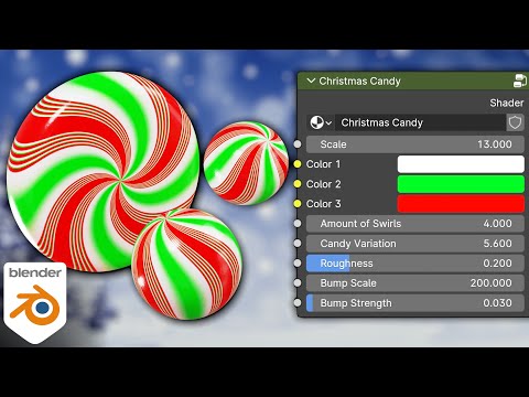 Procedural Christmas Candy Material 🍬 (Blender Tutorial)
