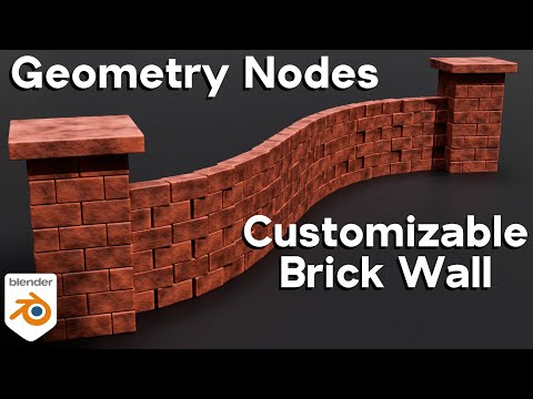 Customizable Brick Wall – Geometry Nodes (Blender Tutorial)