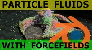 Blender Physics Fluid Particles With Forcefields 60fps