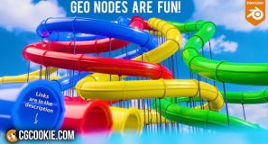 Geometry Nodes for Beginners: Make a Water Slide that Builds Itself (2023 Tutorial)