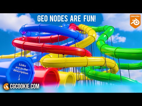 Geometry Nodes for Beginners: Make a Water Slide that Builds Itself (2023 Tutorial)