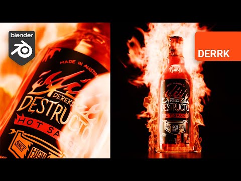 Hot Sauce in Blender 3D with FIRE SIMULATION!
