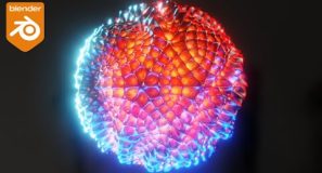 Satisfying Relaxing Animation Loop – Abstract Honeycomb Sphere (Blender Geometry Nodes)