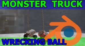 Tool Box Monster Truck Wrecking Ball Blender Rigid Body Physics
