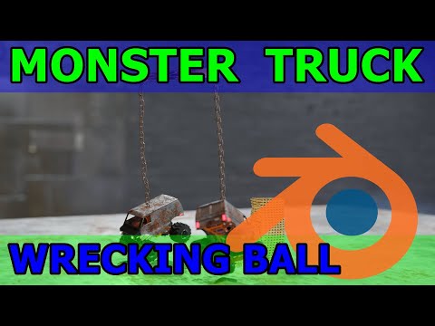 Tool Box Monster Truck Wrecking Ball Blender Rigid Body Physics