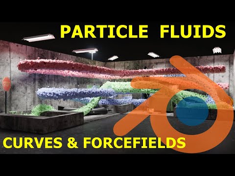 Particle Fluids With Curves & Forcefields Blender Physics