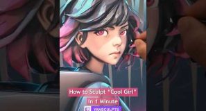 How to Sculpt Cool Girl 😎✍️⭐️ #art #blender #sculpture