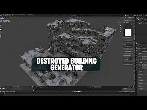 Blender Procedural Destroyed building Generator