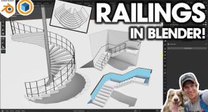 How to Model 8 KINDS OF STAIR RAILINGS In Blender! (Beginner Friendly)