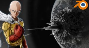 One Punch Man moon jump live action effect in blender