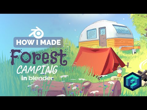 Ghibli Style Forest Camping in Blender – 3D Modeling Process | Polygon Runway